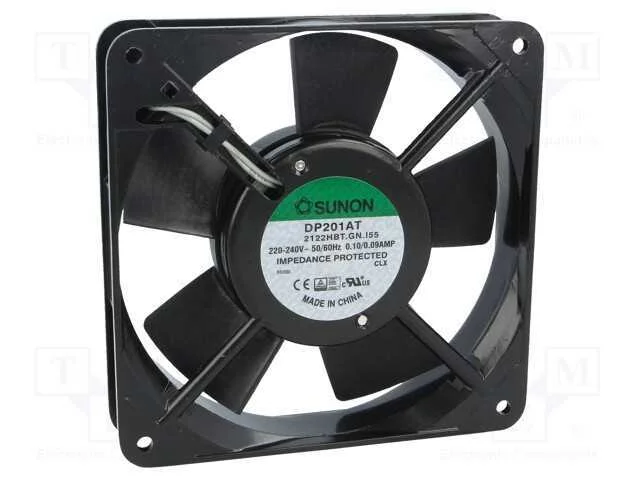Ventilador: AC, transversal, 230VAC, 120x120x25mm.