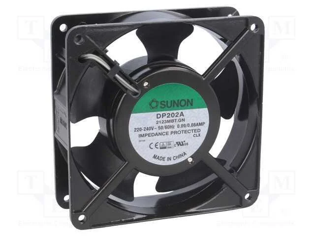 Ventilador: AC, transversal, 230VAC, 120x120x38mm.