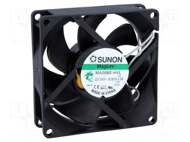 Ventilador: AC, transversal, 230VAC, 80x80x25mm, .