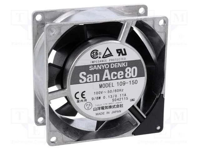 Ventilador: Ac, Transversal, 80x80x38mm, 54m3/H, 35dba, Esférico