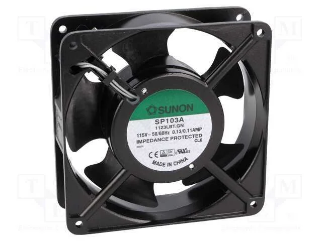 Ventilador: AC, transversal, 115VAC, 120x120x38mm.