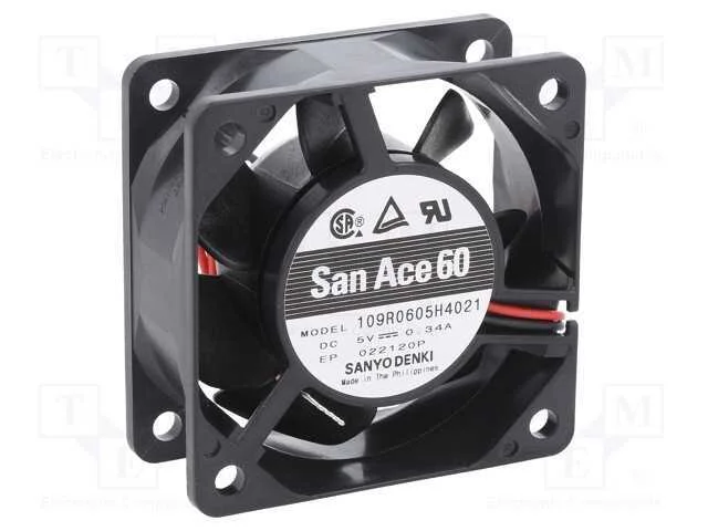 Ventilador: DC, transversal, 5VDC, 60x60x25mm, 31.