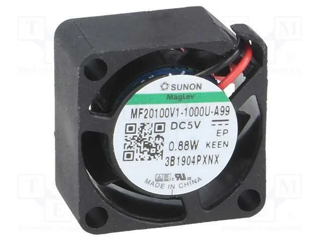 Ventilador: DC, transversal, 5VDC, 20x20x10mm, 3,.