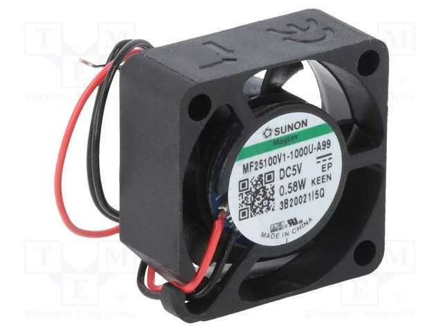 Ventilador: DC, transversal, 5VDC, 25x25x10mm, 5,.