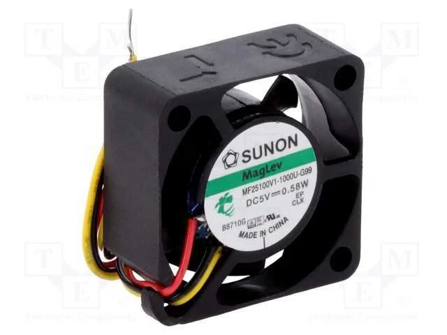 Ventilador: DC, transversal, 5VDC, 25x25x10mm, 5,.