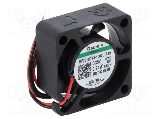 Ventilador: DC, transversal, 5VDC, 25x25x10mm, 2,.