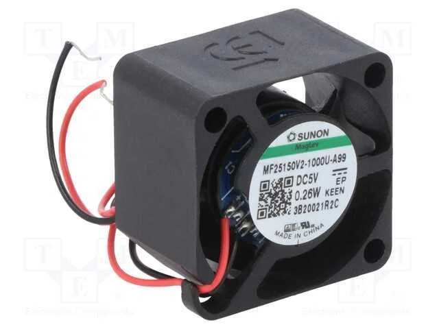 Ventilador: DC, transversal, 5VDC, 25x25x15mm, 3,.