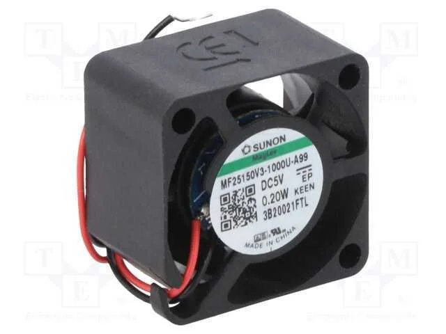 Ventilador: DC, transversal, 5VDC, 25x25x15mm, 2,.