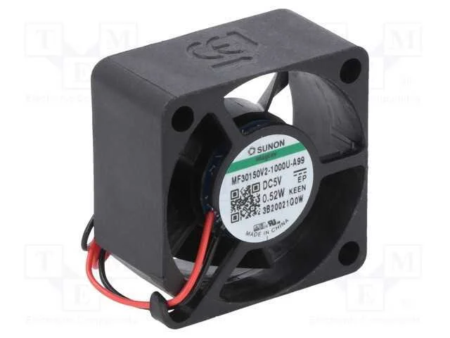 Ventilador: DC, transversal, 5VDC, 30x30x15mm, 8,.