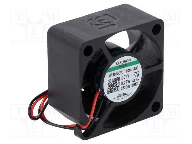 Ventilador: DC, transversal, 5VDC, 30x30x15mm, 4,.