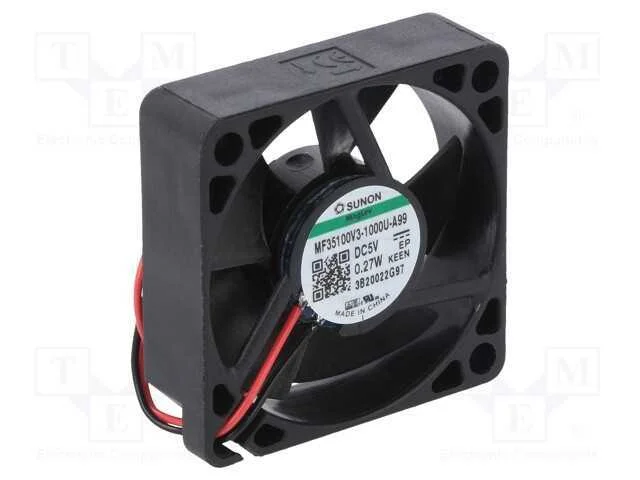 Ventilador: DC, transversal, 5VDC, 35x35x10mm, 9m.