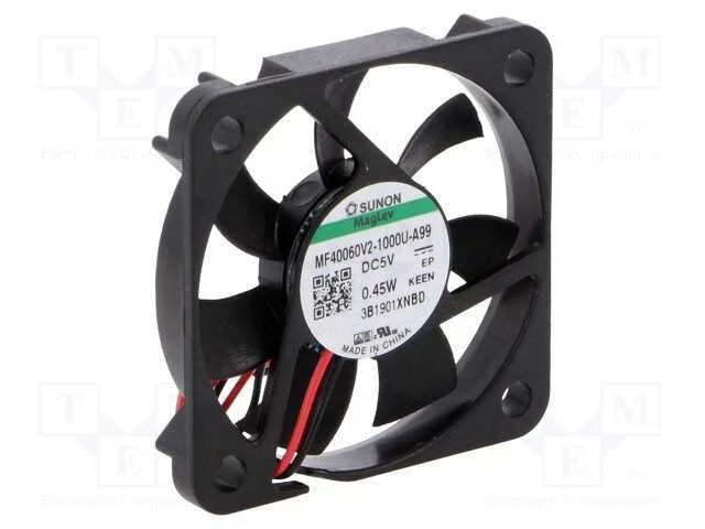 Ventilador: DC; 40x40x6mm; transversal; 5VDC; 9,3m3/h; 25,3dBA