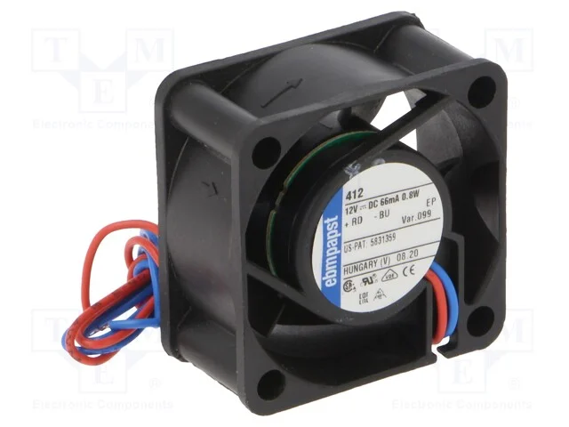 Ventilador: Dc, Transversal, 12vdc, 40x40x20mm, 10m3/H, 18dba
