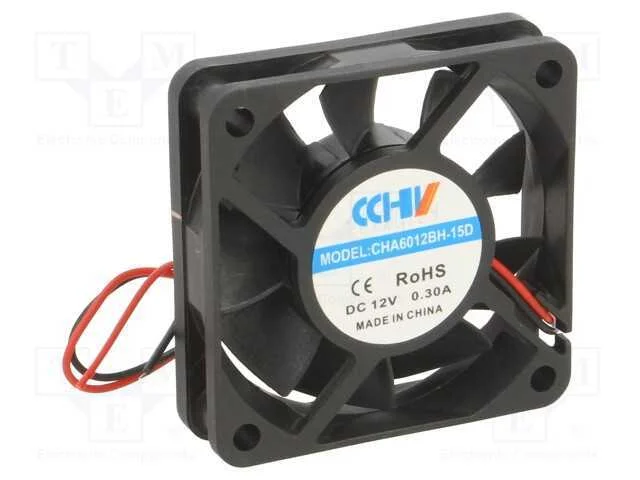 Ventilador: DC, transversal, 12VDC, 60x60x15mm, 3.