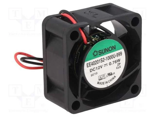 Ventilador: DC, transversal, 12VDC, 40x40x20mm, 1.