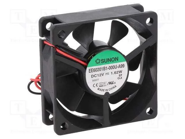 Ventilador: DC, transversal, 12VDC, 60x60x20mm, 3.