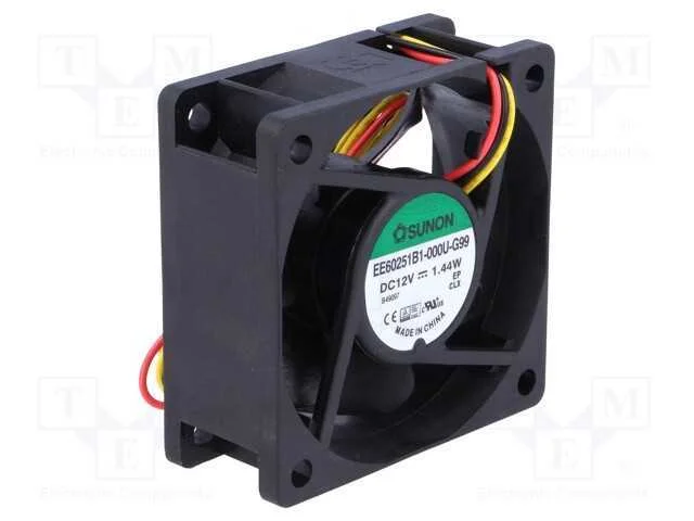 Ventilador: DC, transversal, 12VDC, 60x60x25mm, 3.