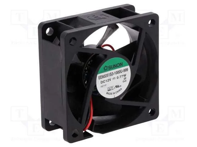 Ventilador: DC, transversal, 12VDC, 60x60x25mm, 2.