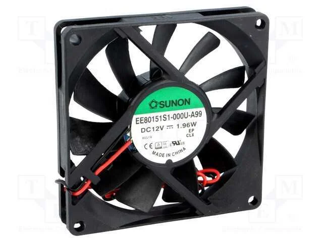 Ventilador: Dc, Transversal, 12vdc, 80x80x15mm, 62,86m3/H, 34,7dba