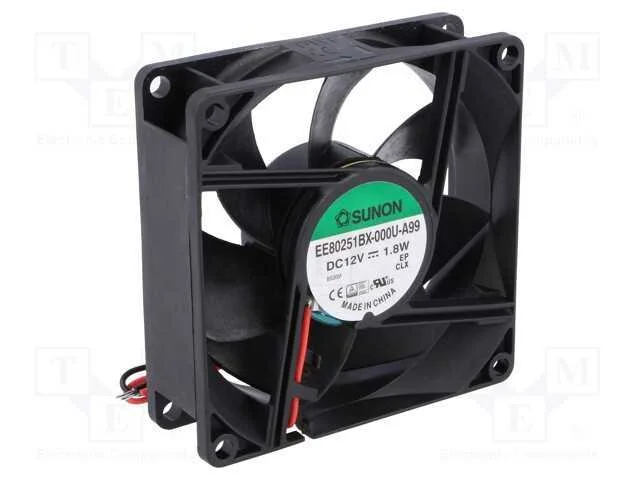 Ventilador: Dc, Transversal, 12vdc, 80x80x25mm, 76,5m3/H, 38dba