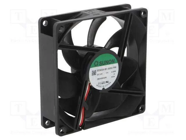 Ventilador: Dc, Transversal, 12vdc, 92x92x25mm, 87,48m3/H, 34dba