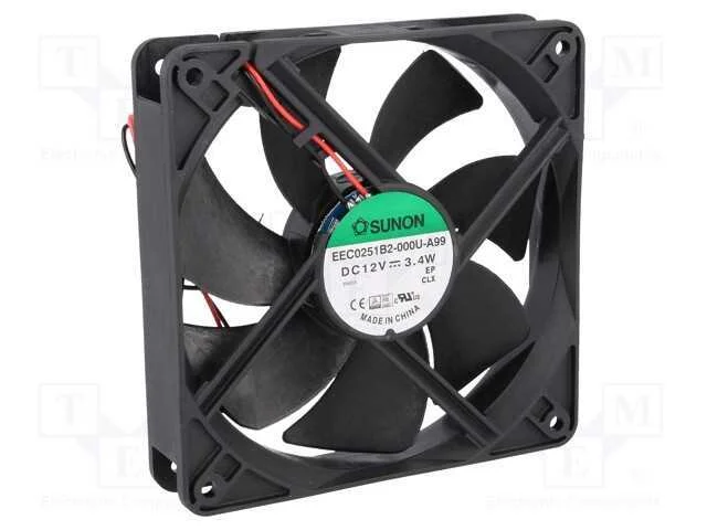 Ventilador: Dc, Transversal, 12vdc, 120x120x25mm, 158m3/H, 40,5dba