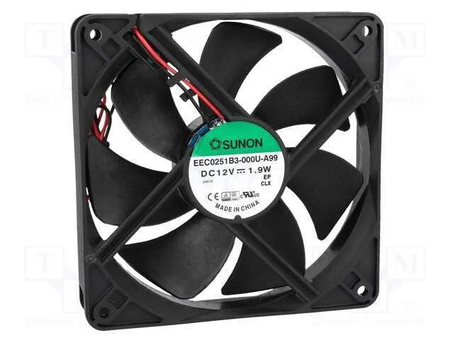 Ventilador: Dc, Transversal, 12vdc, 120x120x25mm, 127,42m3/H