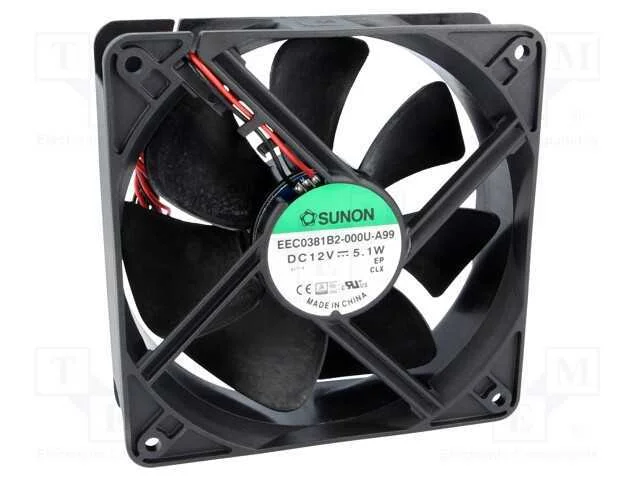 Ventilador: DC, transversal, 12VDC, 120x120x38mm,.