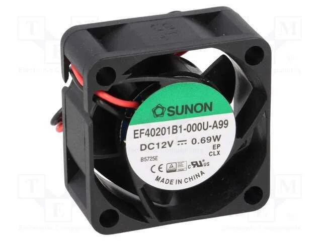 Ventilador: DC, transversal, 12VDC, 40x40x20mm, 1.