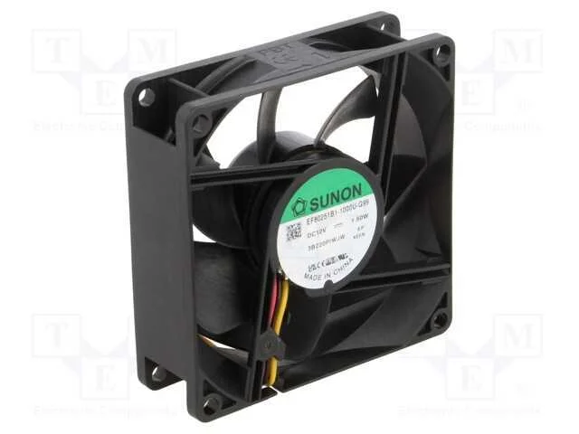 Ventilador: DC, transversal, 12VDC, 80x80x25mm, 7.