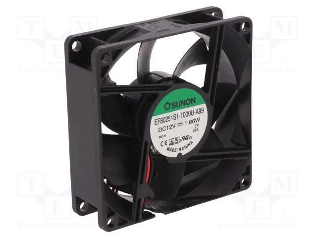 Ventilador: Dc, Transversal, 12vdc, 80x80x25mm, 69,29m3/H, 33dba
