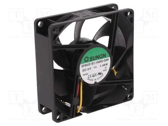 Ventilador: DC, transversal, 12VDC, 80x80x25mm, 6.