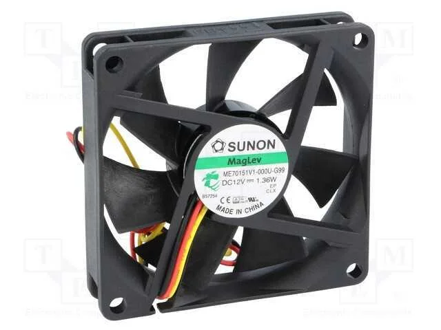 Ventilador: Dc, Transversal, 12vdc, 70x70x15mm, 45,63m3/H, 31,5dba