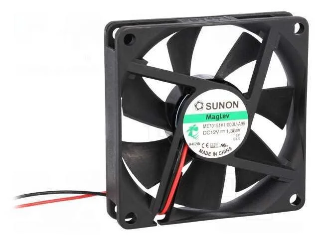 Ventilador: DC, transversal, 12VDC, 70x70x15mm, 4.