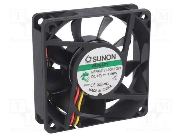 Ventilador: Dc, Transversal, 12vdc, 70x70x20mm, 49m3/H, 33dba, Vapo