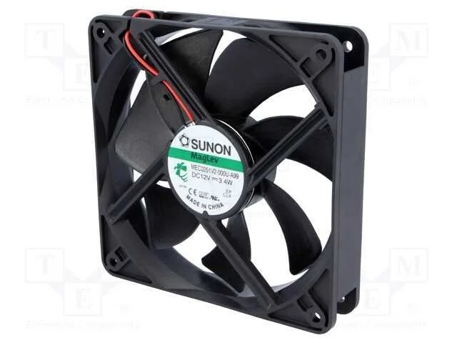Ventilador: DC, transversal, 12VDC, 120x120x25mm,.
