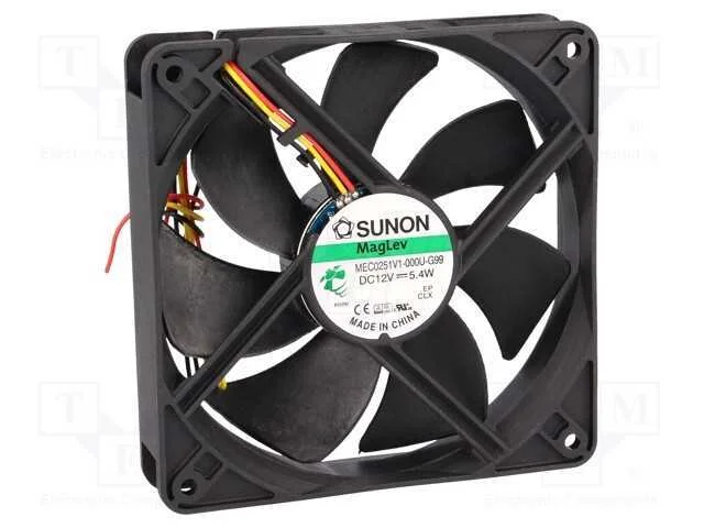 Ventilador: Dc, Transversal, 12vdc, 120x120x25mm, 183,83m3/H, Vapo