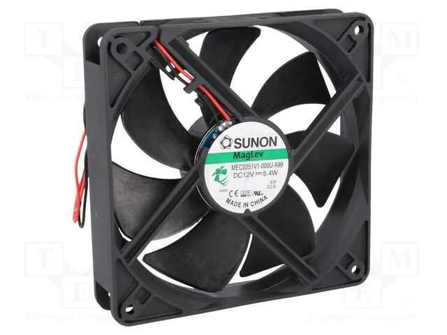 Ventilador: DC, transversal, 12VDC, 120x120x25mm,.