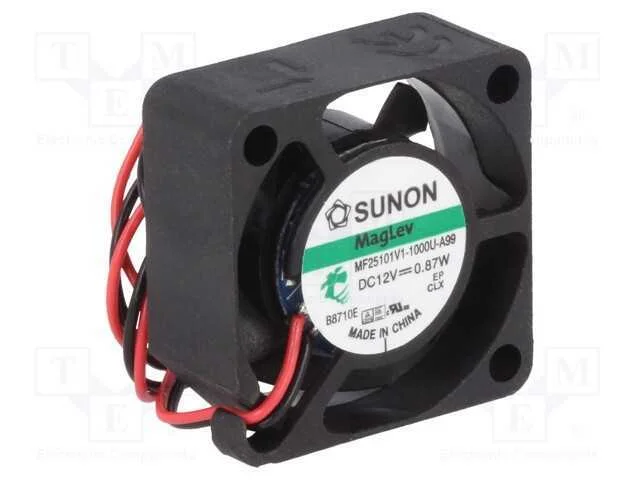 Ventilador: DC, transversal, 12VDC, 25x25x10mm, 6.