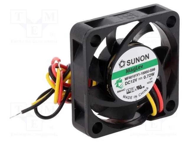 Ventilador: DC, transversal, 12VDC, 40x40x10mm, 1.