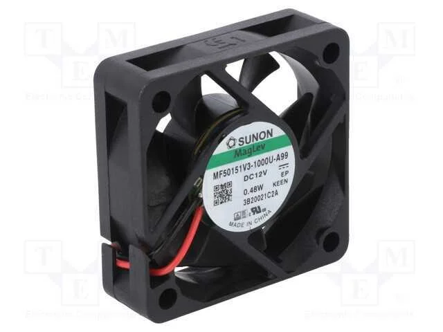 Ventilador: DC, transversal, 12VDC, 50x50x15mm, 1.
