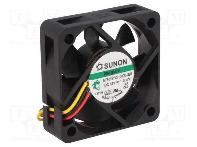Ventilador: DC, transversal, 12VDC, 50x50x15mm, 3.