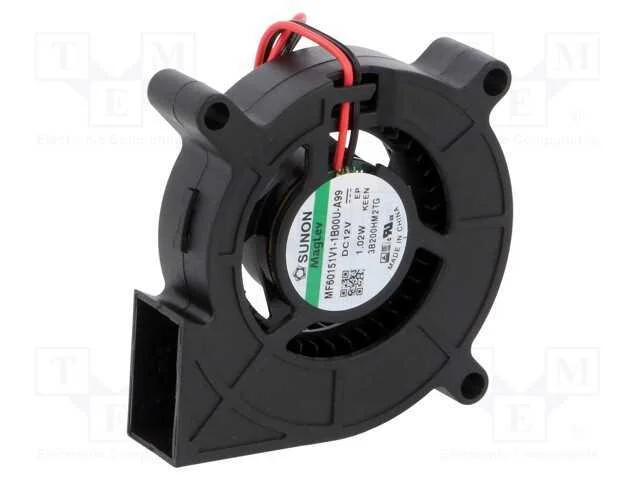 Ventilador: DC, blower, 12VDC, 60x60x15mm, 9,68m3.