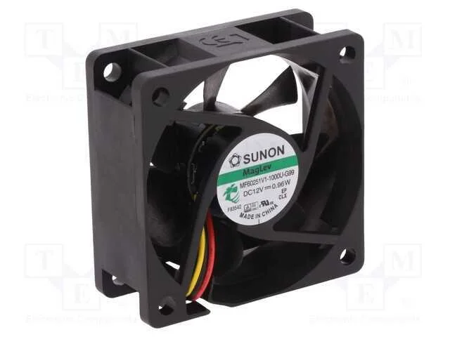 Ventilador: DC, transversal, 12VDC, 60x60x25mm, 3.