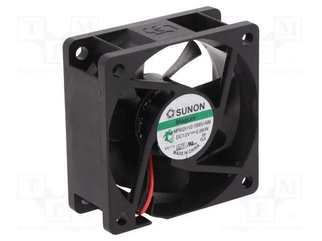 Ventilador: DC, transversal, 12VDC, 60x60x25mm, 3.