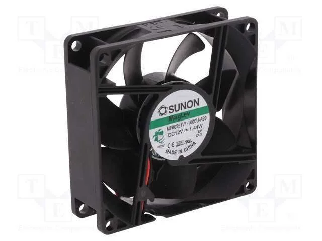 Ventilador: DC, transversal, 12VDC, 80x80x25mm, 6.