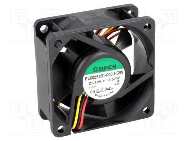 Ventilador: DC, transversal, 12VDC, 60x60x25mm, 6.