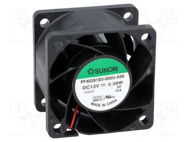 Ventilador: DC, transversal, 12VDC, 40x40x28mm, 2.