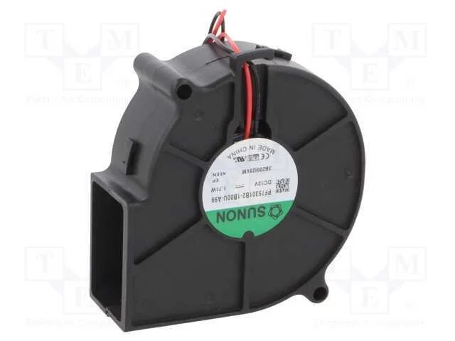Ventilador: Dc, Blower, 12vdc, 75x75x30mm, 23,44m3/H, 38,6dba
