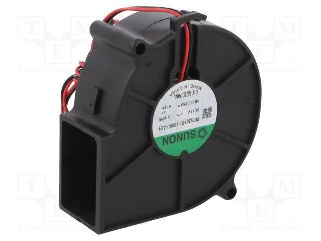 Ventilador: DC, blower, 12VDC, 75x75x30mm, 26,34m.